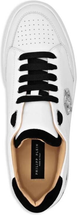 Philipp Plein Leren sneakers met monogram Wit