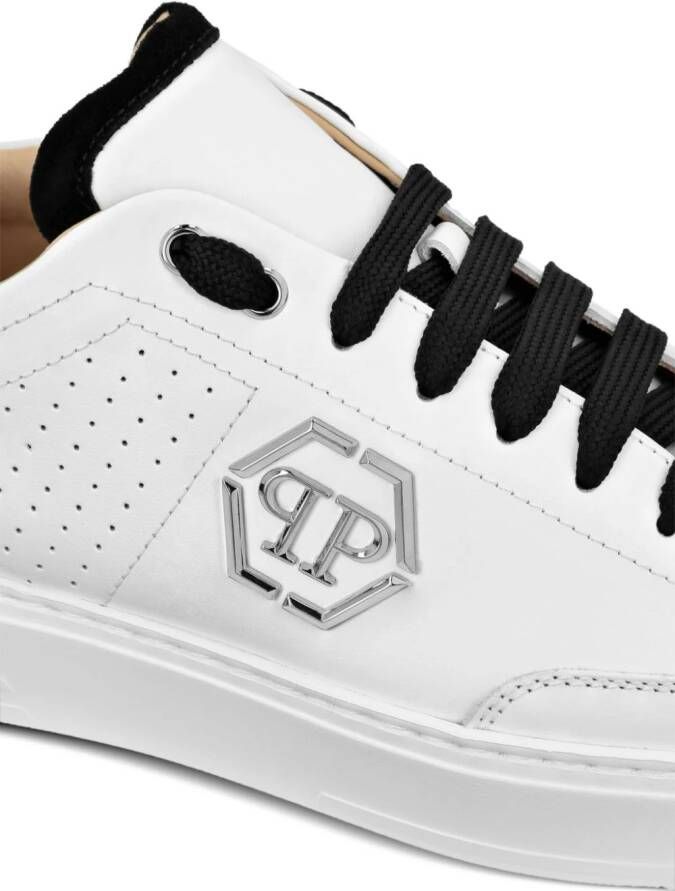Philipp Plein Leren sneakers met monogram Wit