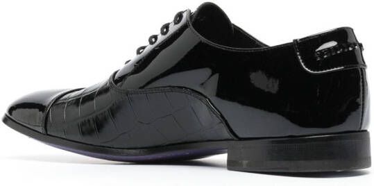 Philipp Plein Oxford schoenen met krokodillen-reliëf Zwart