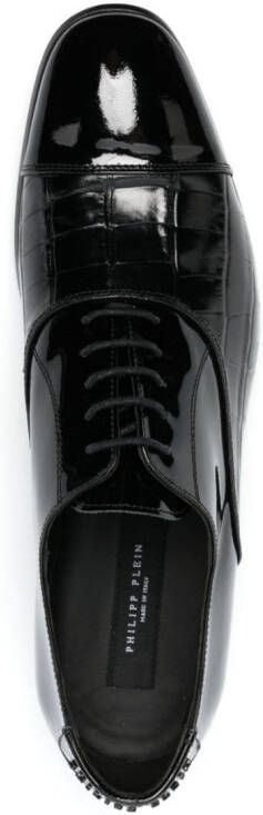 Philipp Plein Oxford schoenen met krokodillen-reliëf Zwart