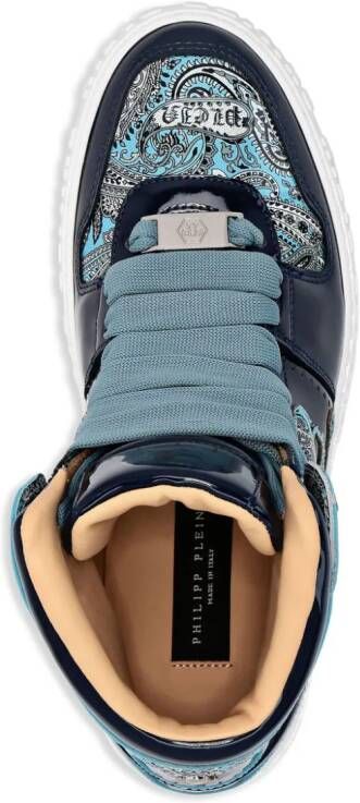 Philipp Plein Paisley high-top sneakers Blauw