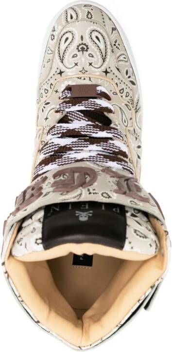 Philipp Plein Sneakers met paisley-print Beige