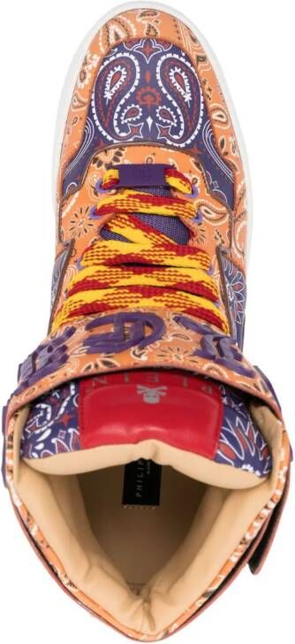 Philipp Plein Sneakers met paisley-print Oranje