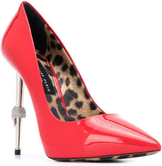 Philipp Plein Pumps met puntige neus Rood