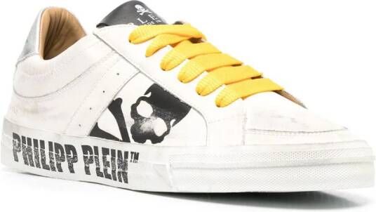 Philipp Plein Retrokickz TM leren sneakers Wit