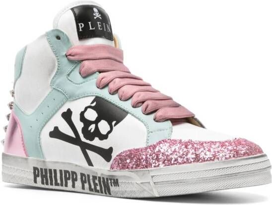 Philipp Plein Retrokickz TM leren sneakers Wit