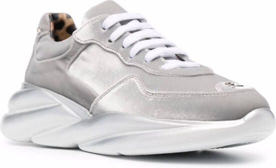 Philipp Plein Runner fluwelen sneakers Zilver