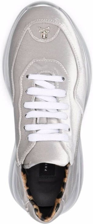 Philipp Plein Runner fluwelen sneakers Zilver