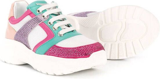 Philipp Plein Runner sneakers met colourblocking Wit