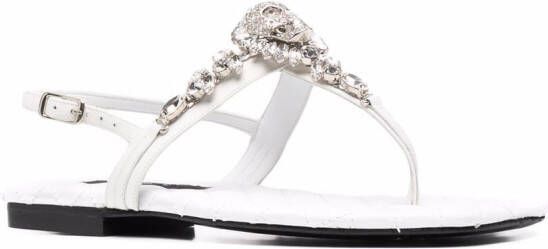 Philipp Plein Sandalen met kristallen Wit