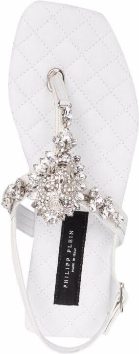 Philipp Plein Sandalen met kristallen Wit