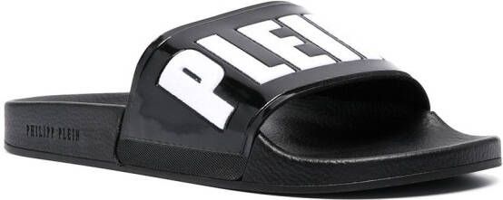 Philipp Plein Sandalen met logoprint Zwart