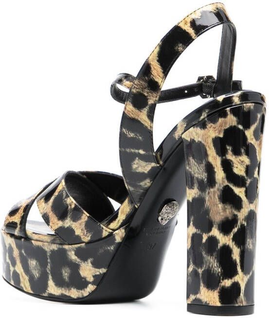 Philipp Plein Sandalen met luipaardprint Beige