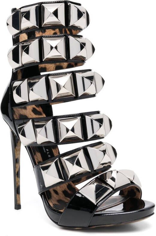 Philipp Plein Sandalen met luipaardprint Zilver