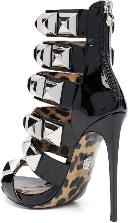 Philipp Plein Sandalen met luipaardprint Zilver