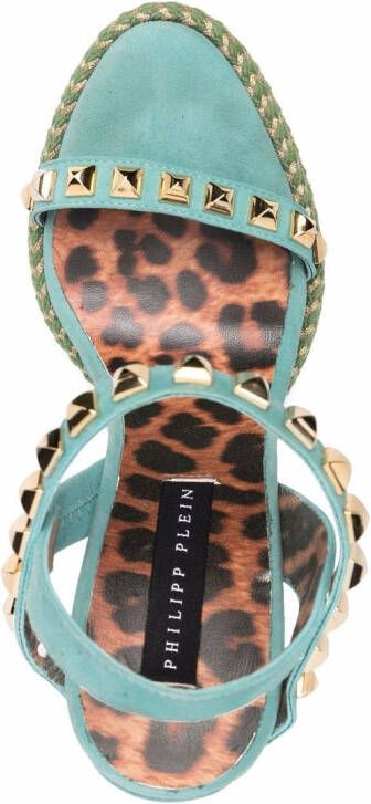 Philipp Plein Sandalen met sleehak Blauw