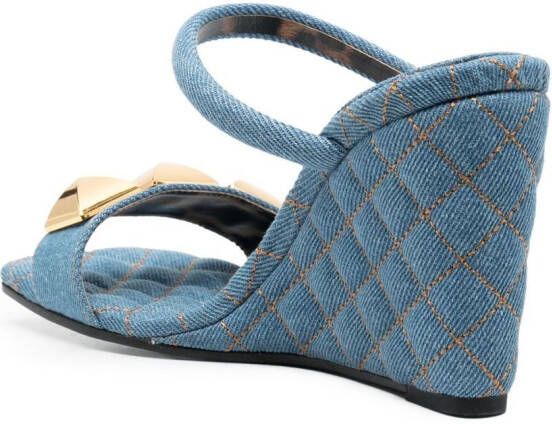 Philipp Plein Sandalen met sleehak Blauw