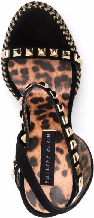 Philipp Plein Sandalen met sleehak Zwart