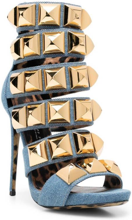 Philipp Plein Sandalen met studs Blauw