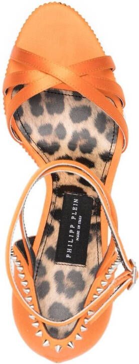 Philipp Plein Sandalen met verfraaide plateauzool Oranje