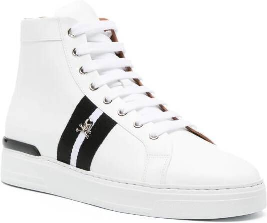 Philipp Plein Skid leren sneakers Wit