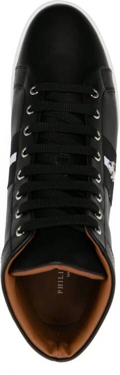 Philipp Plein Skid leren sneakers Zwart