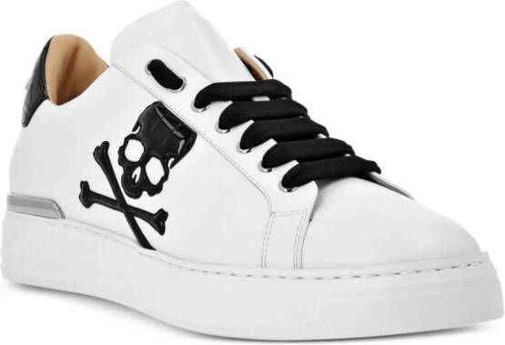 Philipp Plein Skull&Bones low-top sneakers Wit