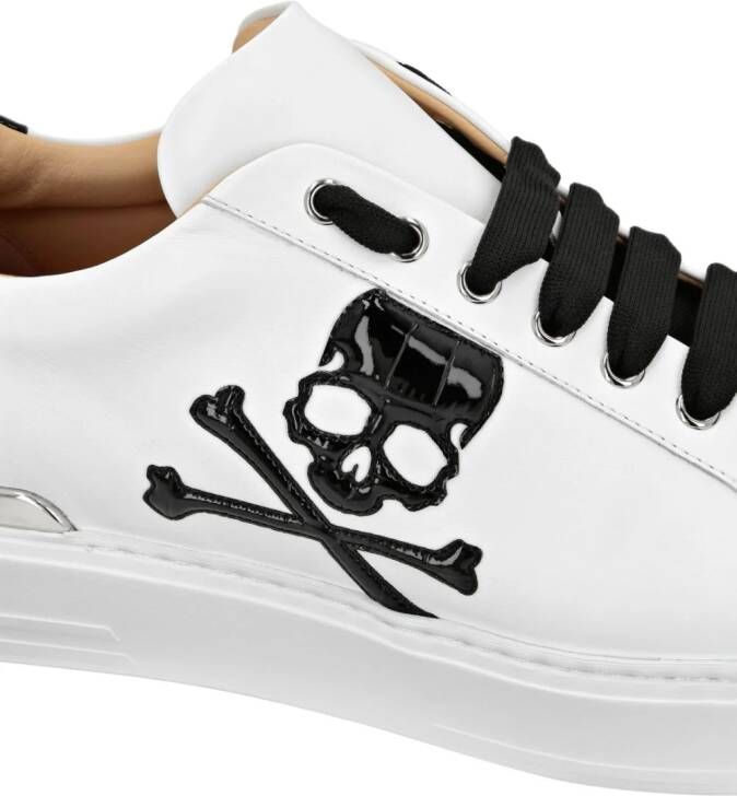 Philipp Plein Skull&Bones low-top sneakers Wit