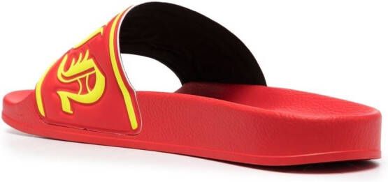 Philipp Plein Slippers met logo Rood