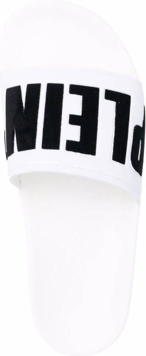 Philipp Plein Slippers met logoprint Wit