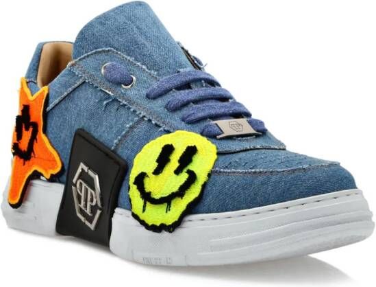 Philipp Plein Smile Graffiti low-top sneakers Blauw