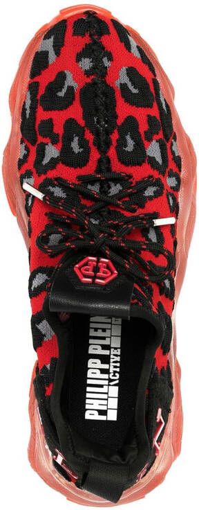 Philipp Plein Sneakers met dierenprint Rood