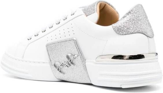 Philipp Plein Sneakers met glitters Wit