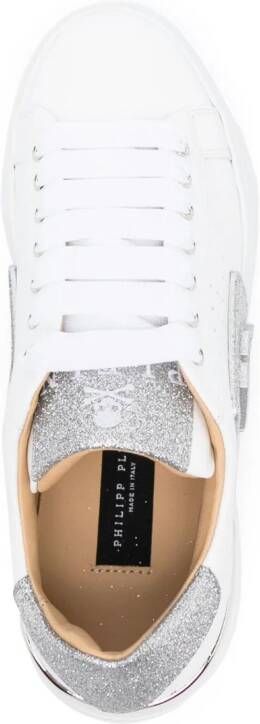 Philipp Plein Sneakers met glitters Wit