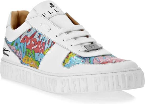 Philipp Plein Sneakers met graffiti-print Wit