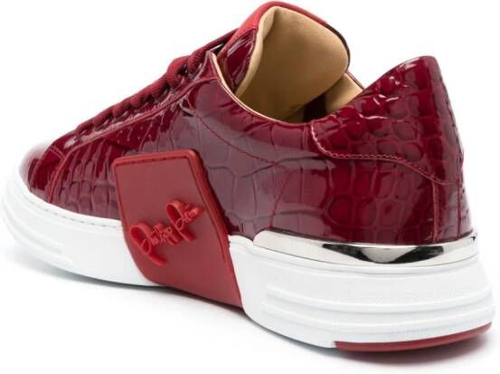 Philipp Plein Sneakers met krokodillenleer-effect Rood