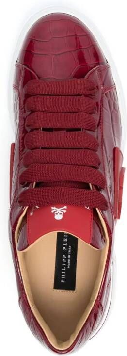 Philipp Plein Sneakers met krokodillenleer-effect Rood
