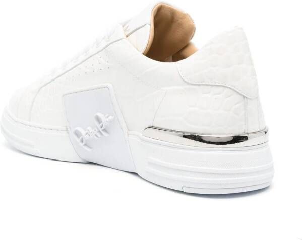 Philipp Plein Sneakers met krokodillenleer-effect Wit