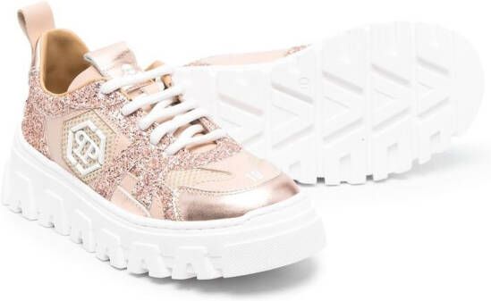 Philipp Plein Sneakers met logopatch Roze