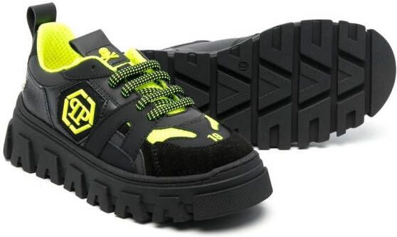Philipp Plein Junior Sneakers met logopatch Zwart