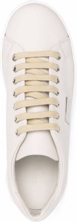 Philipp Plein Sneakers met logoplakkaat Beige