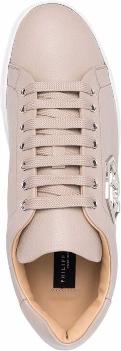 Philipp Plein Sneakers met logoplakkaat Beige