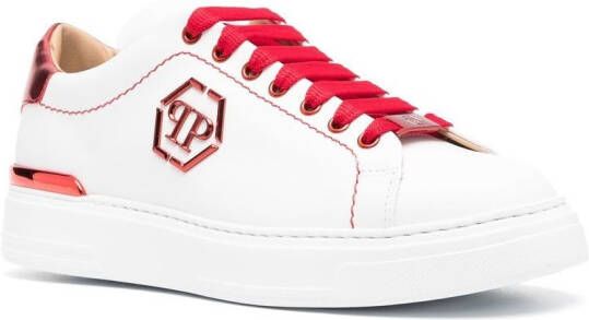Philipp Plein Sneakers met logoplakkaat Wit