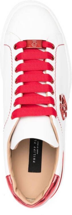 Philipp Plein Sneakers met logoplakkaat Wit