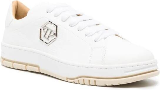 Philipp Plein Sneakers met logoplakkaat Wit