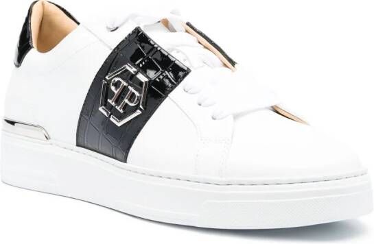 Philipp Plein Sneakers met logoplakkaat Wit