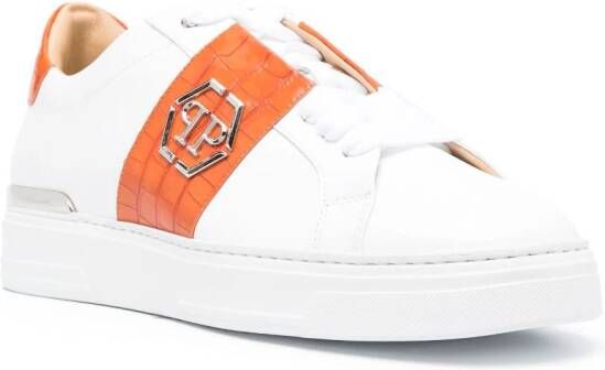 Philipp Plein Sneakers met logoplakkaat Wit