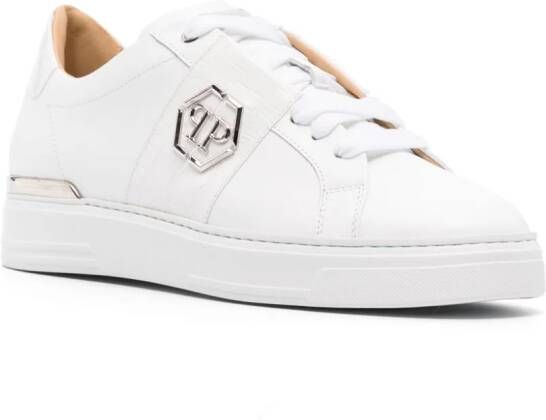 Philipp Plein Sneakers met logoplakkaat Wit