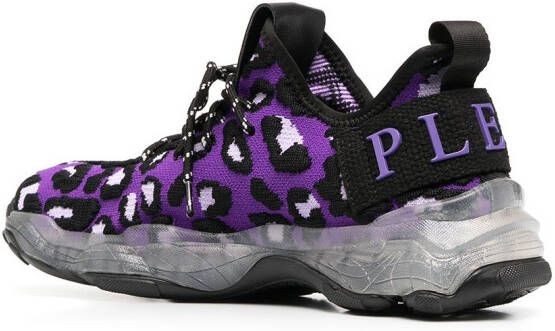 Philipp Plein Sneakers met luipaardprint Paars