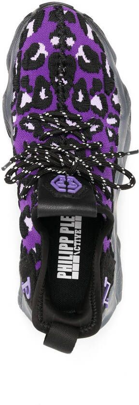 Philipp Plein Sneakers met luipaardprint Paars